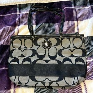 Black/grey coach tote